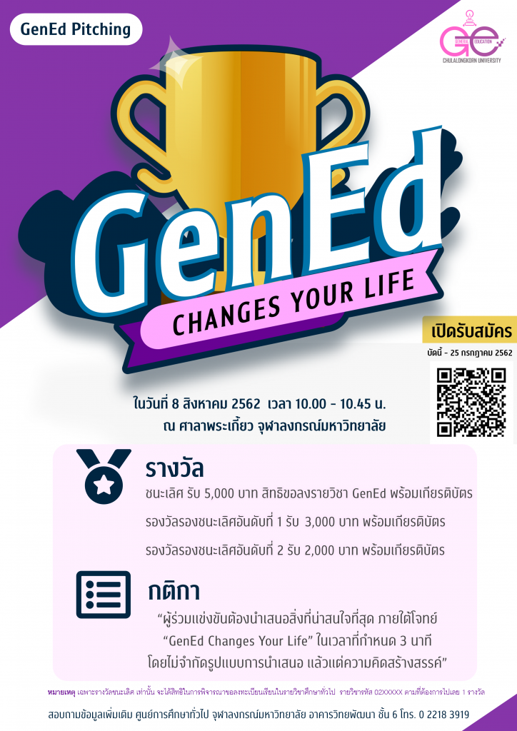 GenEd Pitching Contest 2019 “GenEd Changes Your Life ”