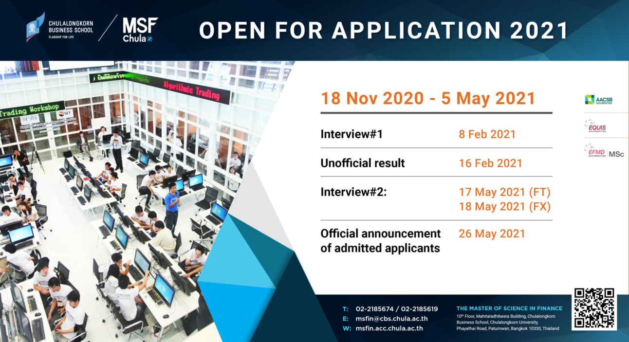MSF Opens for 2021 Applications Chulalongkorn University