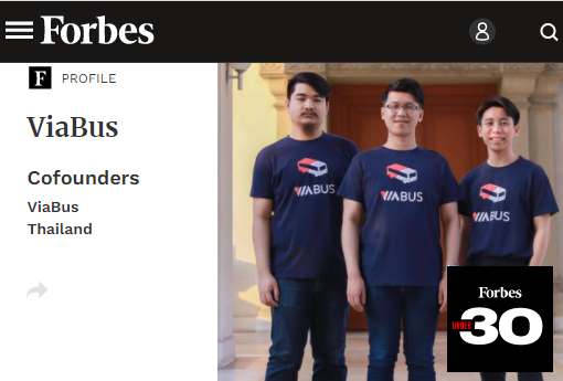 The ViaBus team won the Forbes 30 under 30 Asia – 2021 award from Forbes Magazine