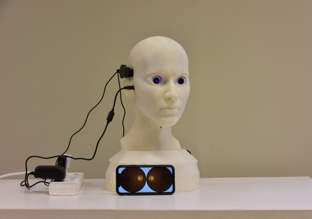 Oph-Sim mannequin for retinal examination