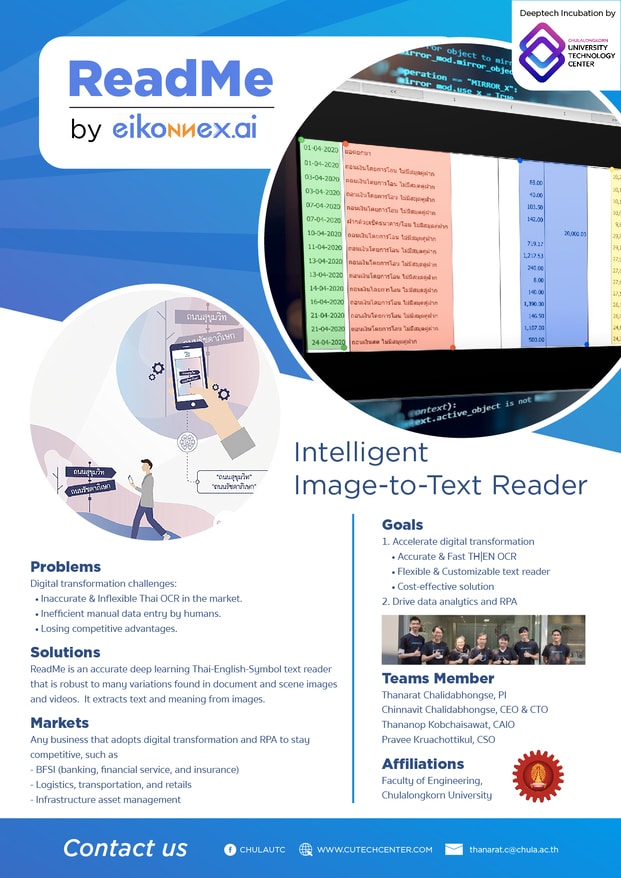 นวัตกรรม ReadMe by eikonnex.ai โดย คณะวิศวกรรมศาสตร์ จุฬาฯ