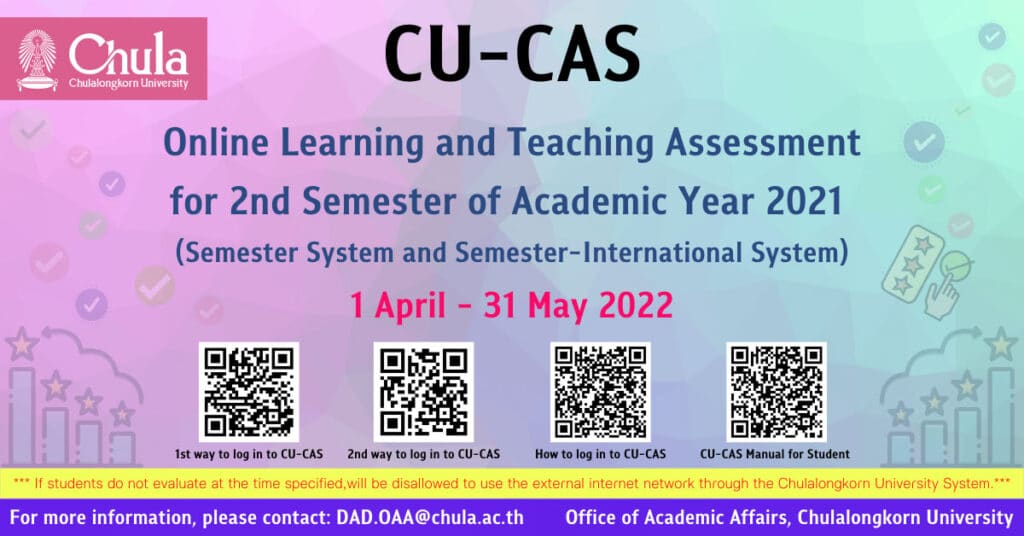 Online Learning and Teaching Assessment via CU-CAS for 2-2021 Semester system