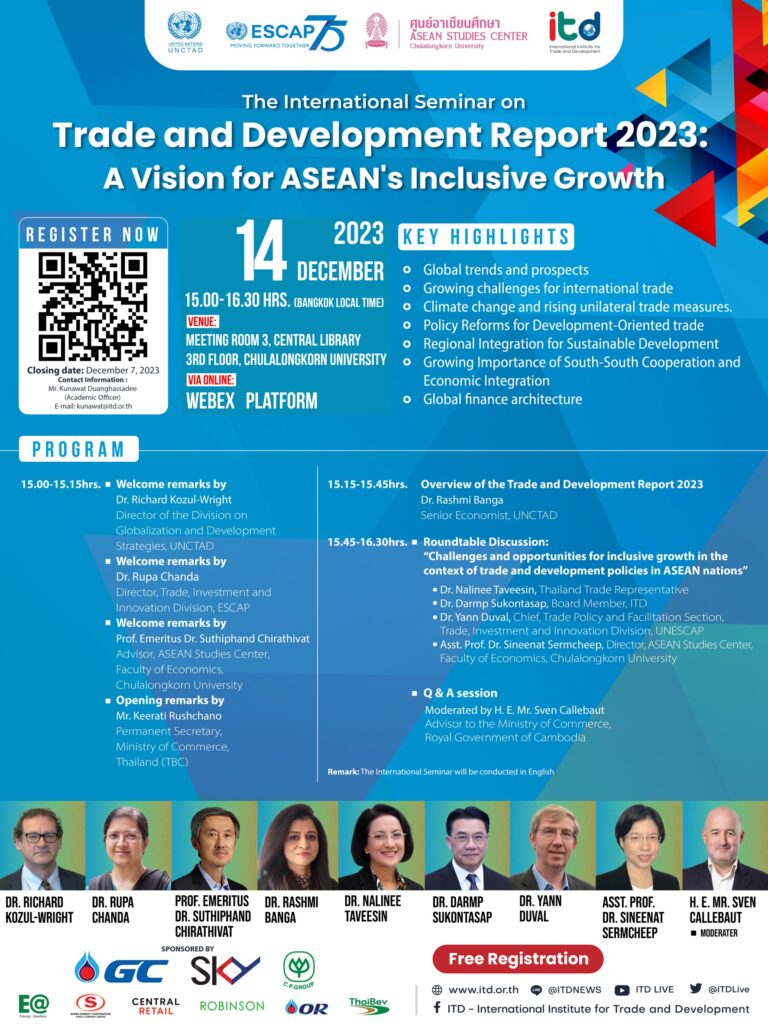 Trade and Development Report 2023:  A Vision for ASEAN’s Inclusive Growth