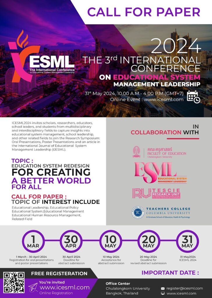 The 3rd International Conference on Educational System Management Leadership (ICESML 2024)