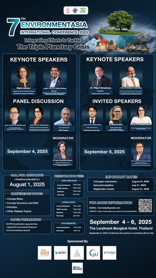 Call for Abstracts: The 7th EnvironmentAsia International Conference 2025—Submission Deadline Extended 