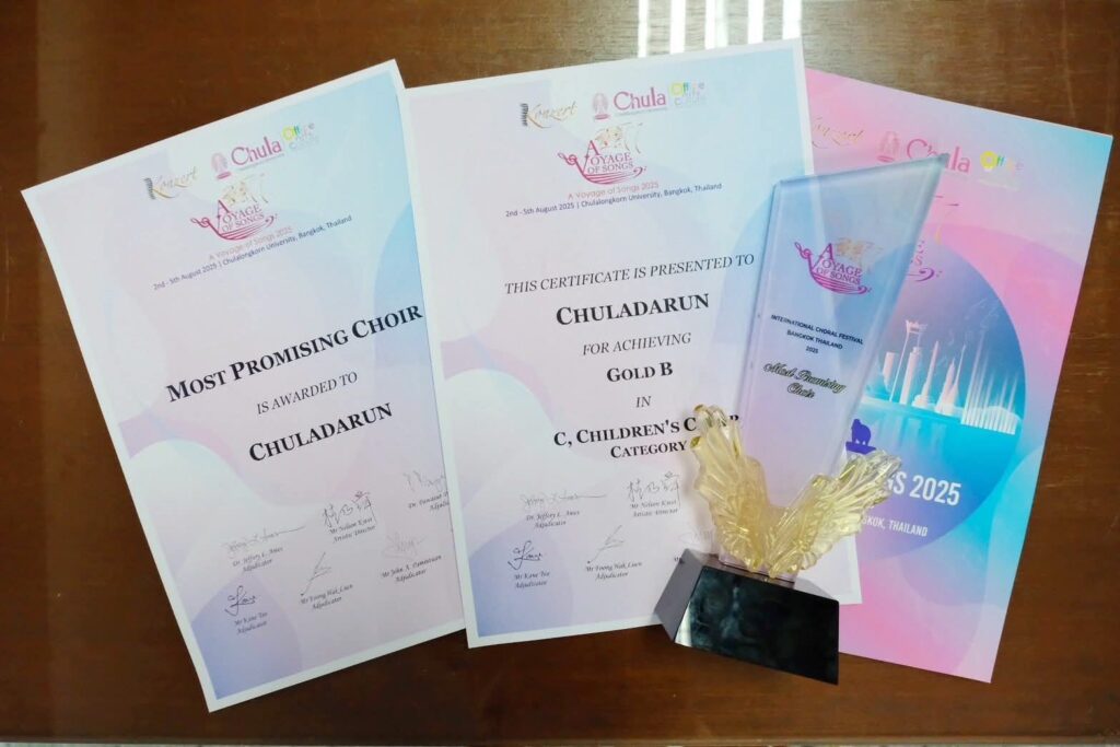 Chula-Darun Choir from Satit Chula Elementary Wins Gold Medal at A Voyage of Songs 2025 