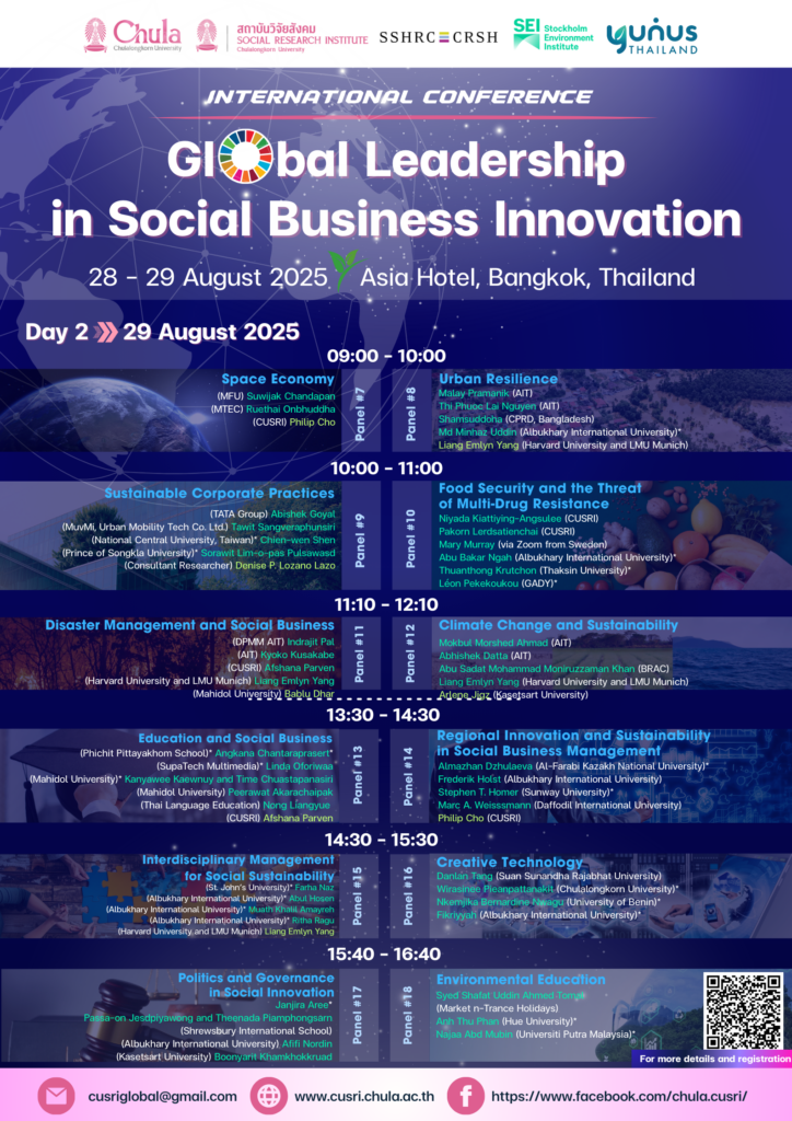 Chula Hosts Global Conference on Social Business Innovation (GLSBI 2025) 