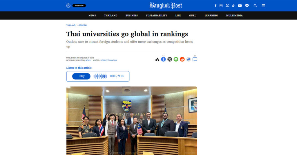 Thai universities go global in rankings