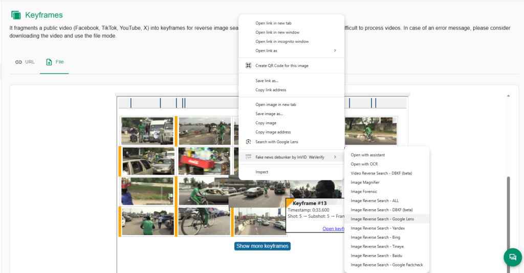 การค้นหาวิดีโอโดยใช้วิดีโอด้วย InVID & WeVerify