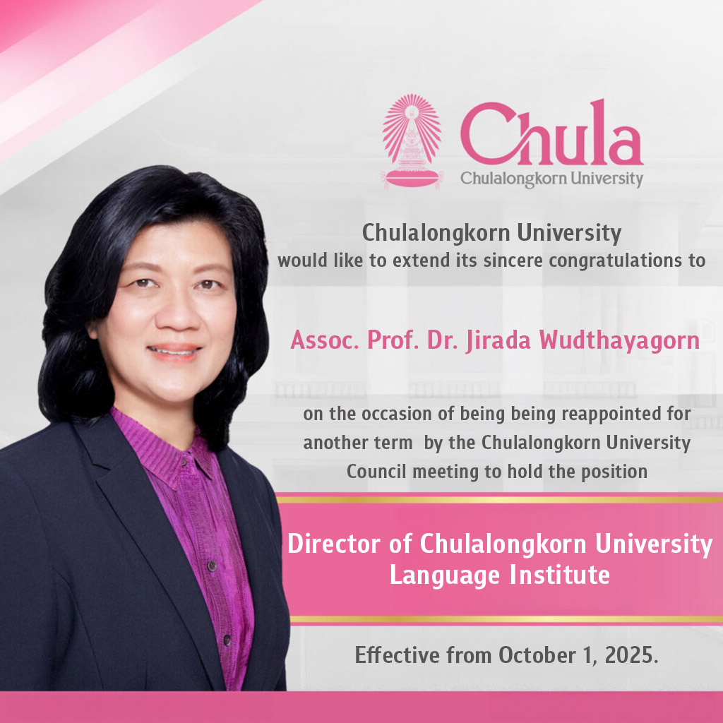 Assoc. Prof. Dr. Jirada Wudthayagorn, reappointed for another term as Director of the Language Institute 